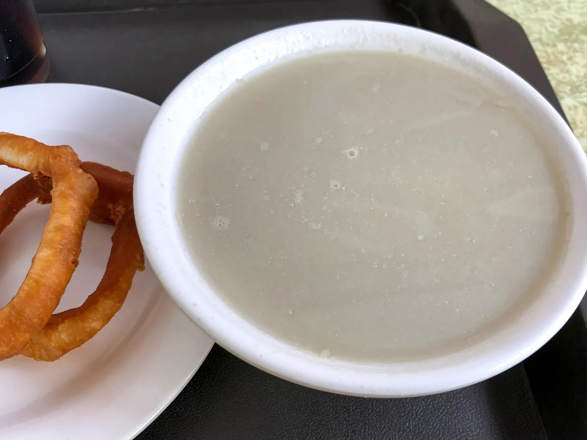 Beijing douzhir served with crisp fried rings