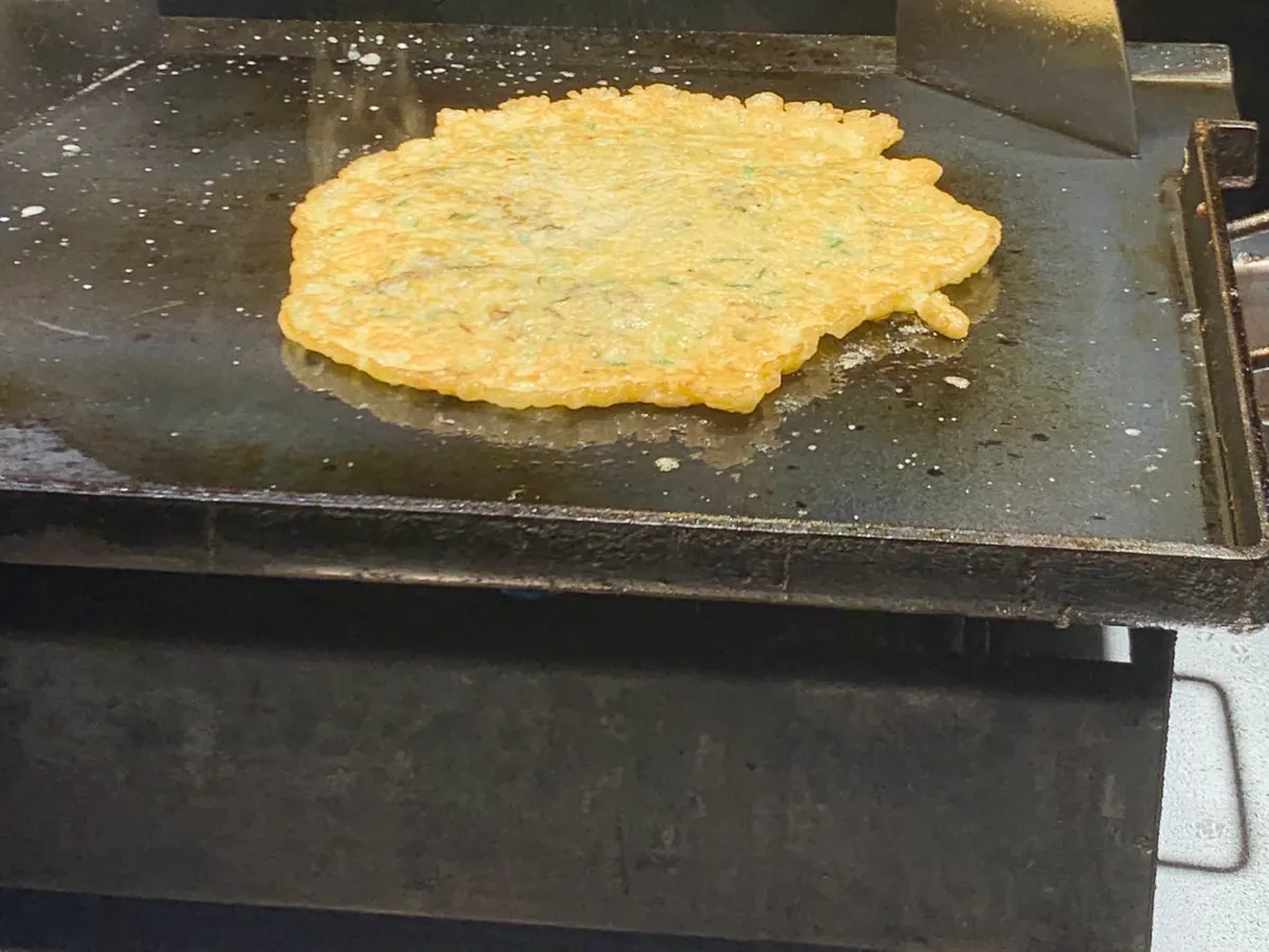 Chaozhou oyster omelet with crisp golden edges