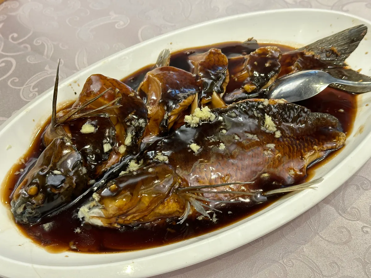 West Lake fish covered with sweet-sour vinegar gravy